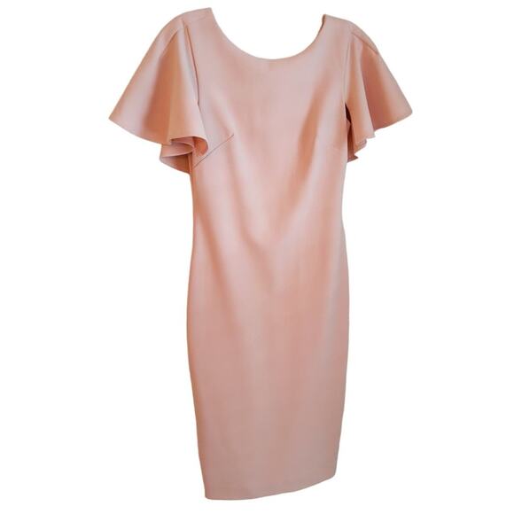 Calvin Klein Flutter Sleeve Dress Women's Size 2 Light Pink Knee Length Lined - Picture 5 of 14